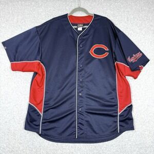 Vintage Cleveland Indians Jersey Size 3XL Cooperstown Collection Button Cap Logo